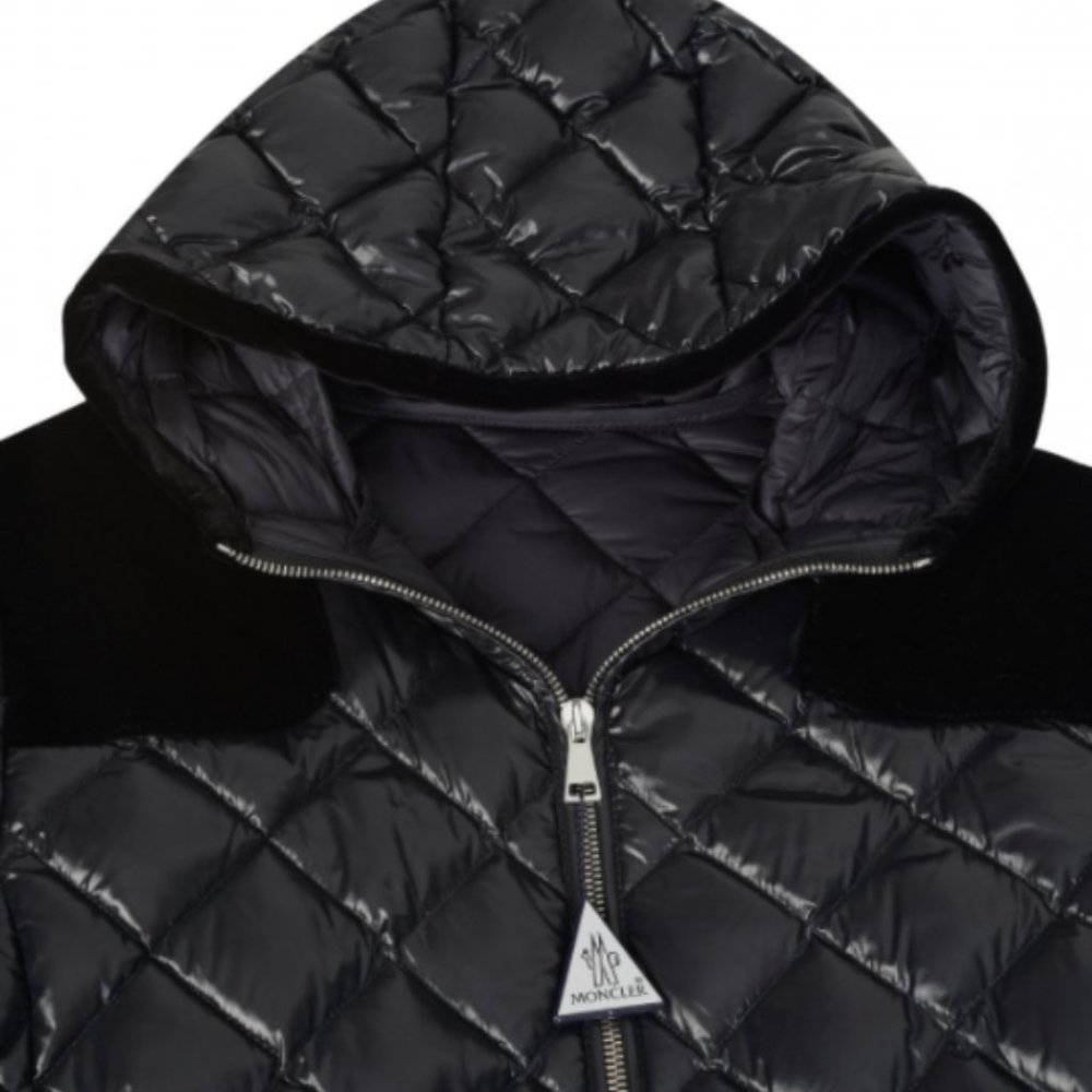 Diamond Quilt Moncler Harle Black Jacket Size 1 … Gem